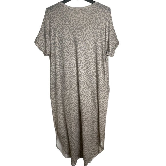 Vintage Bombom Womens Leopard Print Maxi Dress Size XL Grey and White Athleisure - Picture 2 of 9